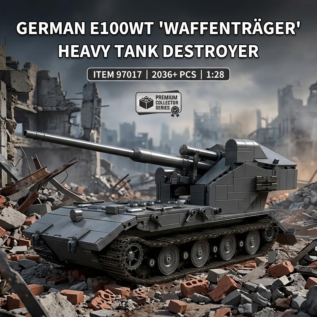 MOC WWII German WT E-100 Tank DIY Building Blocks 2036PCS Heavy Panzer Bricks Model Collection Construction Toy Adult Men Gift