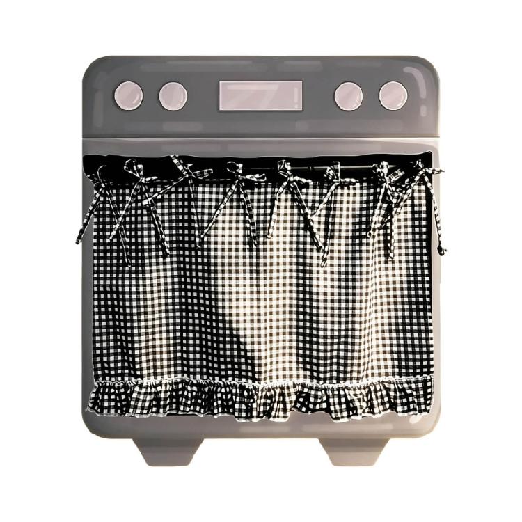 Charm Hand Stitched Oven Cover Curtain With Hide Feature For Farmhouse Kitchens