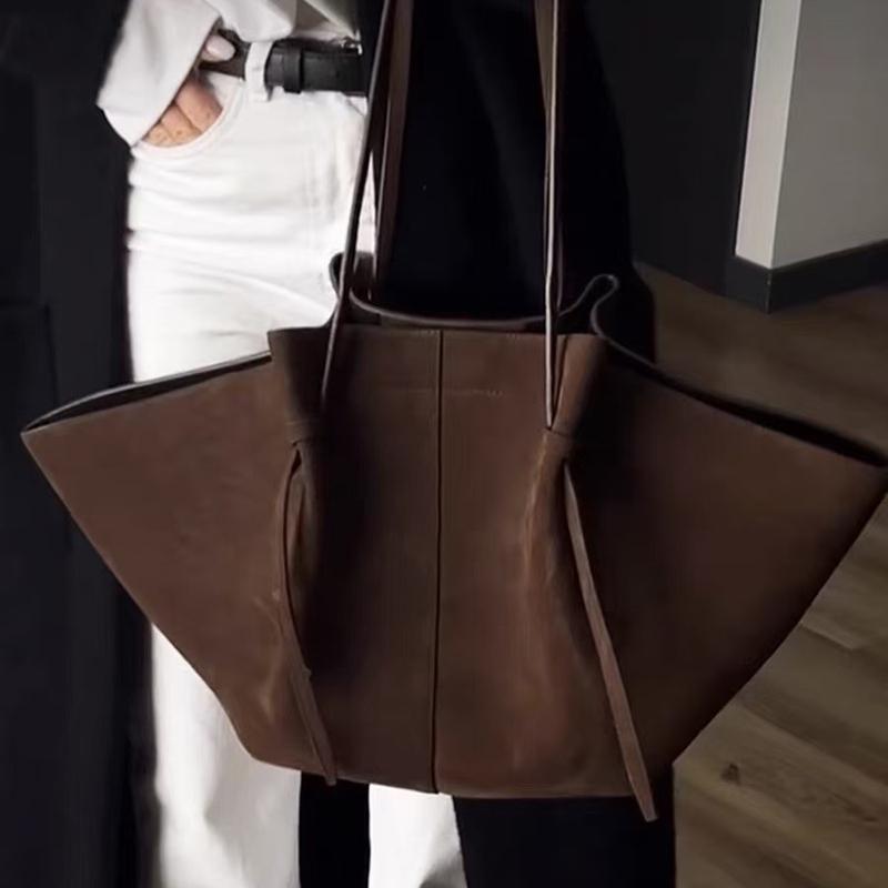 Yogodlns Women Handbag Light Luxury Suede Nubuck Leather Wing Bag Simple Large Capacity French Retro Shoulde rBag Casual Underarm Bag