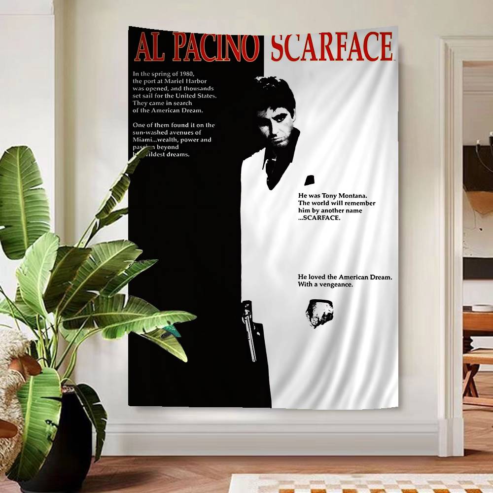 

Retro Sscarface Film Cartoon Tapestry Art Science Fiction Room Home Decor Art Home Decor 74x94cm(29x37in)