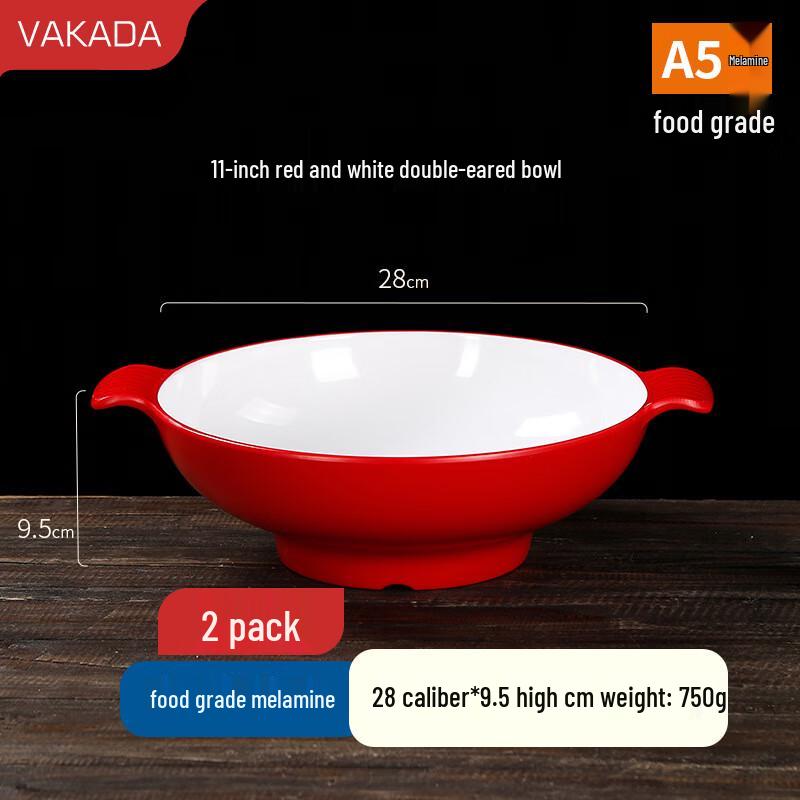 VAKADA Commercial Melamine Dry Ice Serving Bowl
