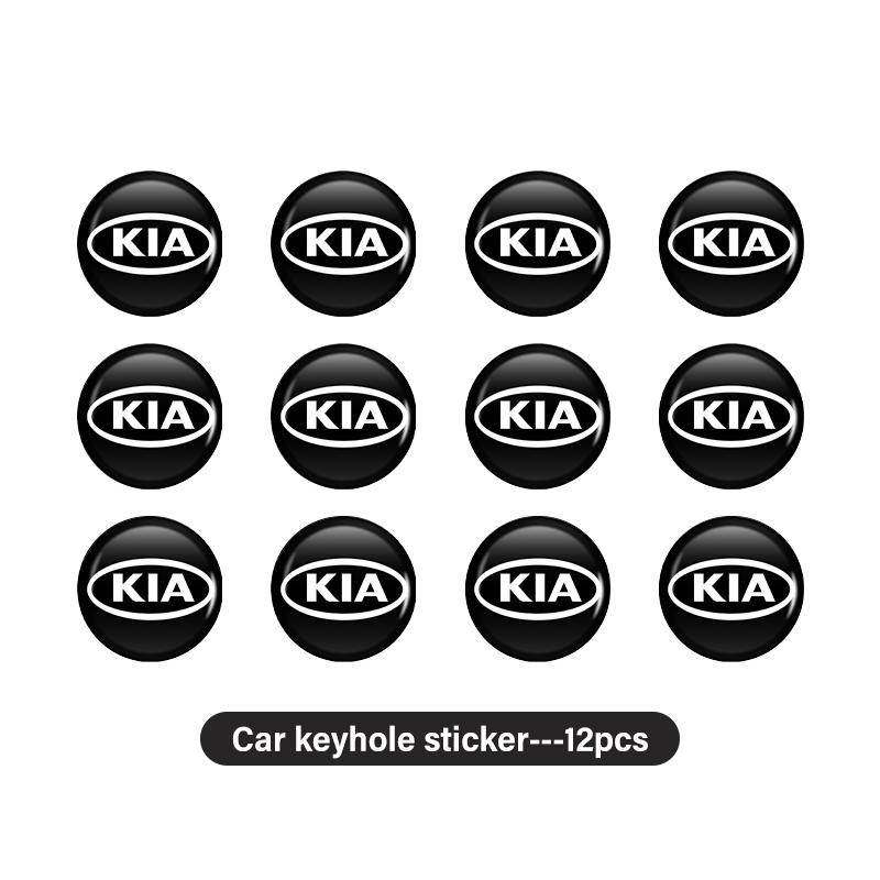 BBEB3 8pcs Car Logo Key Auto Door Lock Eye Stickers Auto Accessories For KIA Spectra Sedona Cadenza Proceed Sephia Stonic Carens
