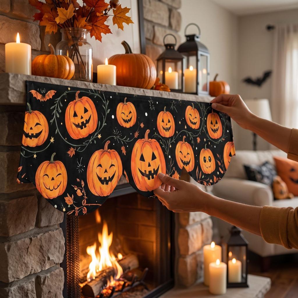 Halloween Fireplace Mantel Hanging Decoration for Party Holiday Home Décor