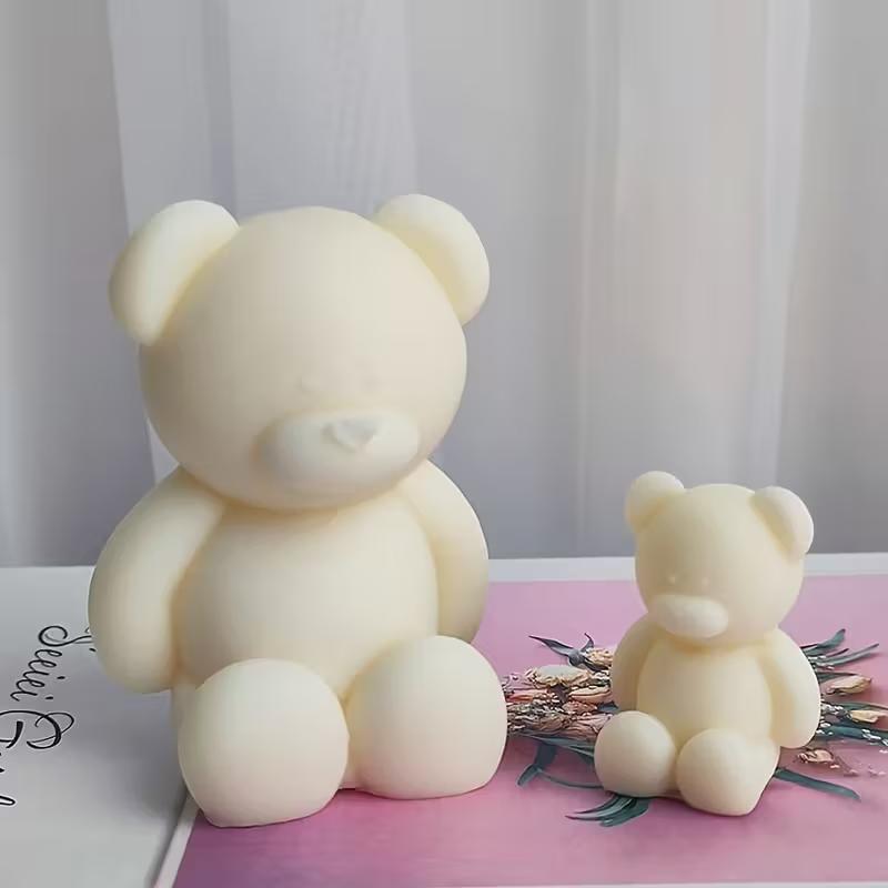 3D Cute Cartoon Bear Silicone Candle Mold DIY Home Decoration Silicone Mold For Resin Teddy Bear Candle Mold