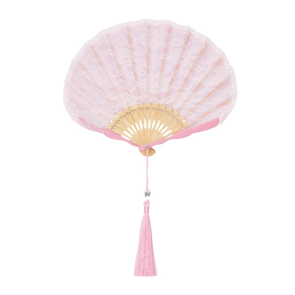 Elegant Lace Flower Hand Fan with Foldable Design Perfect for Daily Use Festivals Parties and Dance Performances