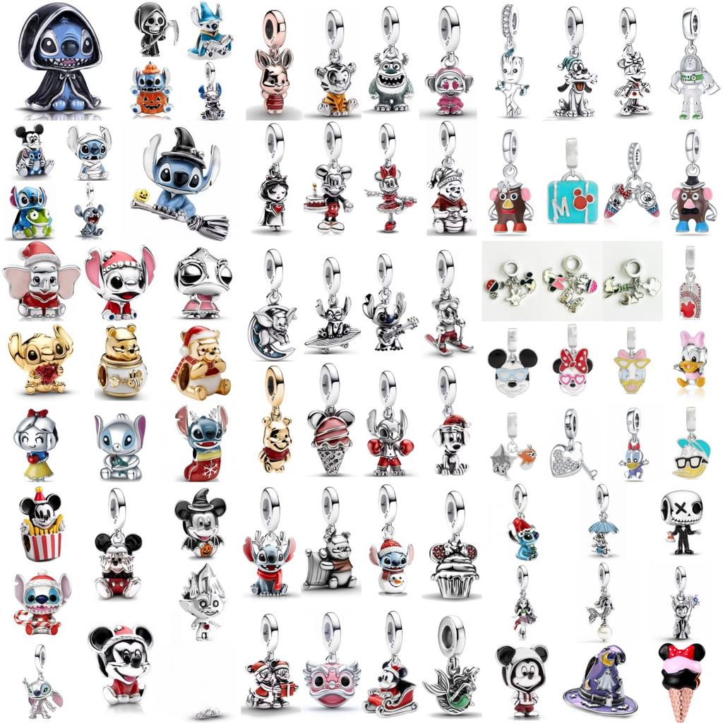 New Stitch Charm Beads 925 Silver Fit Bracelet Cartoon Character Pendant DIY Jewelry For Women Girls