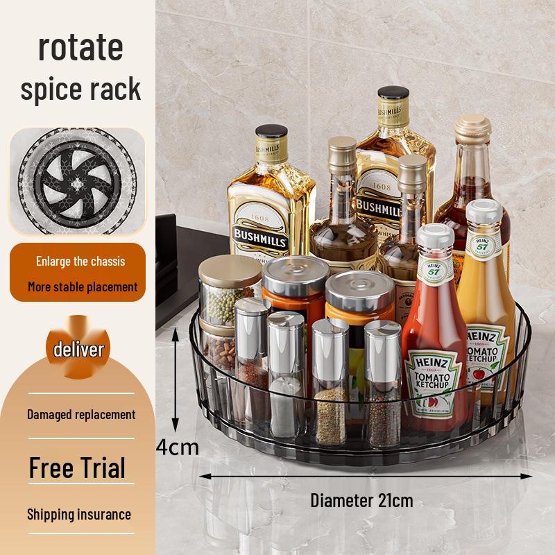 Rotating Spice Rack: Multi-functional Kitchen Storage for Seasoning Bottles