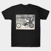 Men Black Print T-shirt Easy Rider No-Cut Transfer Paper Print Cotton Tshirt