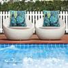 Greenery Tropical Plants Outdoor Waterproof Throw Pillow Covers 18 x 18 Inch Set of 2, Palm Leaf Pillowcase Square Cushion Case, Farmhouse Garden