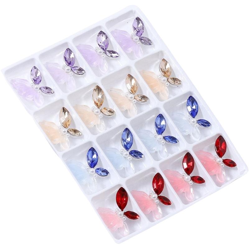 Bows Nails Art Charms Mixed Shape Nail Crystal Gems Nails Art Decorations 3D Nail Rhinestones for Acrylic Nails