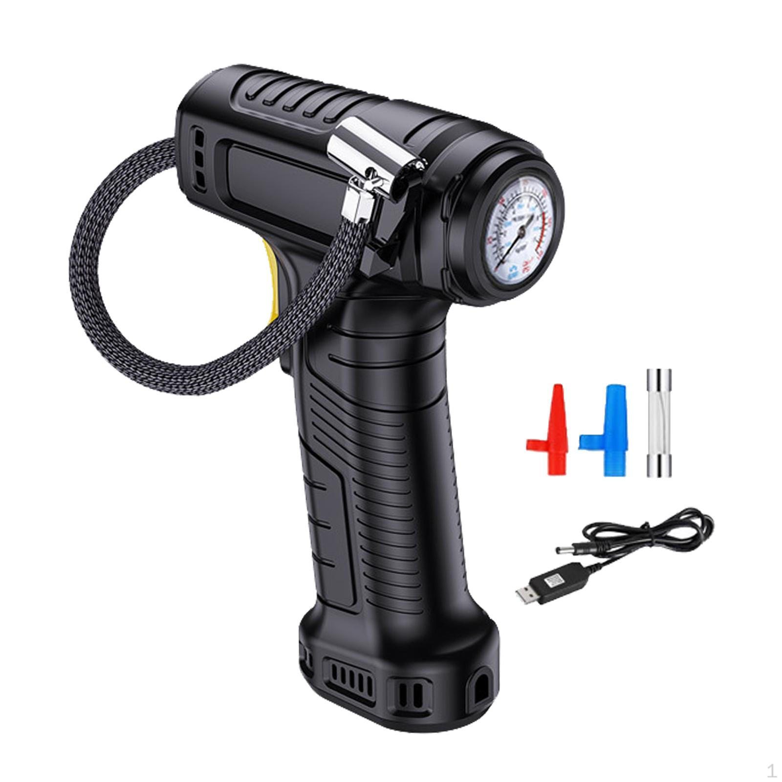 Compact and Powerful Cordless Tire Inflator for Cars Bicycles Pointer Dial