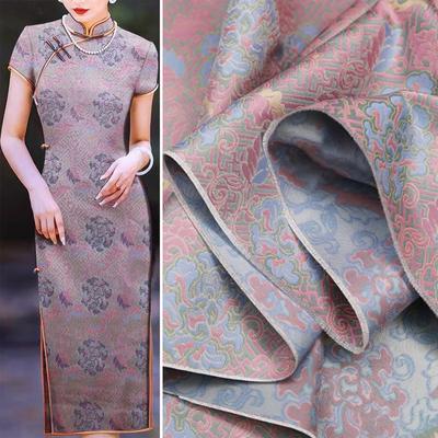 Luxuriöser hochdichter Jacquard-Seidensatin-Brokatstoff im Retro-chinesischen Stil, Stickstoff, DIY-Cheongsam, Hanfu-Kleid, Bekleidung