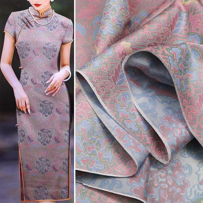 Luxury High-density Jacquard Silk Satin Brocade Fabric Retro Chinese Style Embroidery Fabric Diy Cheongsam Hanfu Dress Apparel