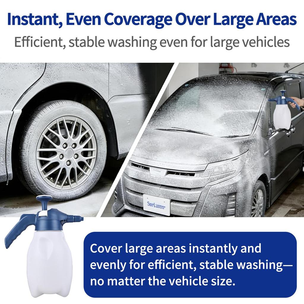 Foam Pump Blaster 68 Oz– Multi-Purpose Hand Pump Foam Sprayer with Dual Adjustable Nozzles + Perfect for Car Washing & Garden Watering