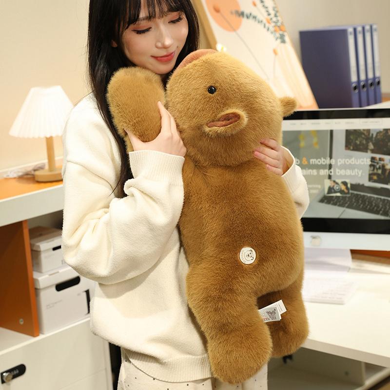 30-60cm Long Kawaii Plush Capybara Pillow Soft Stuffed Animal Capybara Plush Toy Doll Birthday Gift for Kids Girls Home Decor
