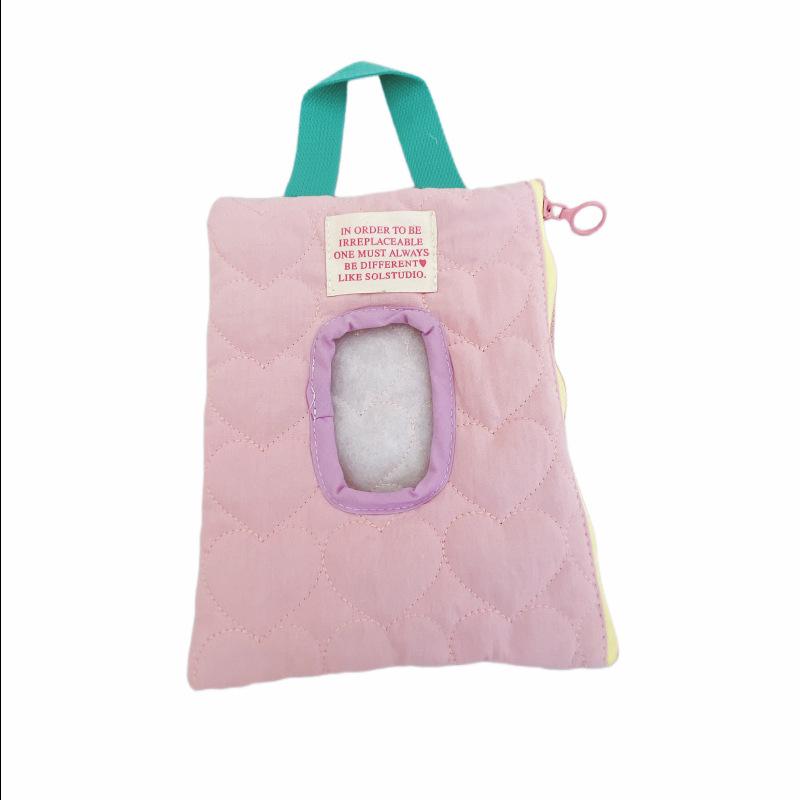 Cash Macaron-Colored Tissue Box for Stroller with Wet Wipes Hanging Bag