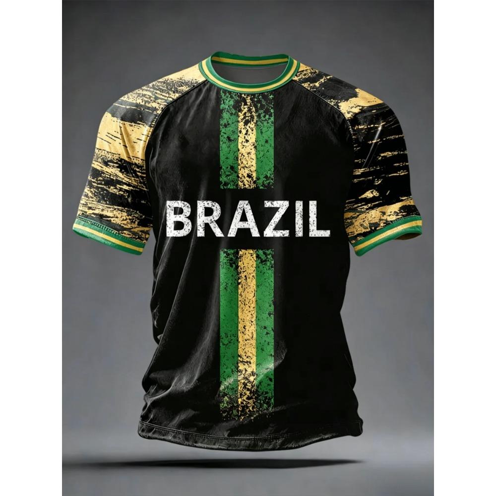 2026 Léto Nové Brazilské Fotbalové Dresy Pro Muže Klasická Trička S Krátkým Rukávem Casual S Kulatým Výstřihem Sportovní Trička Pánské Oblečení