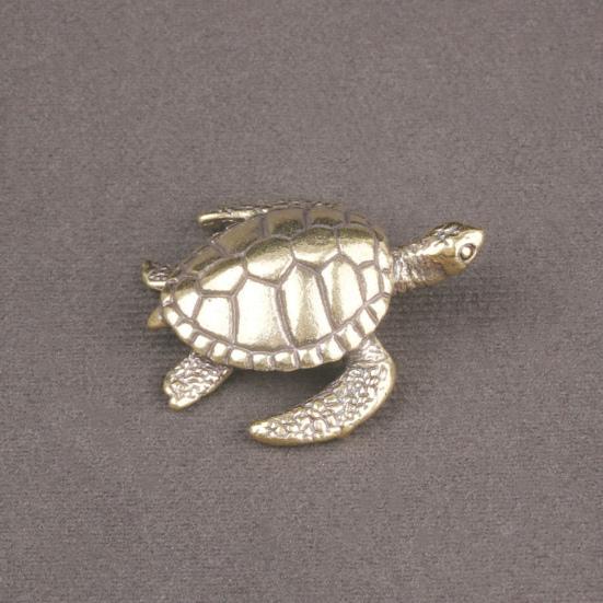 Turtle Sculpture Adorable Vivid Decorative Copper Miniature Turtle Figurine Ornament Decoration Home Supplies