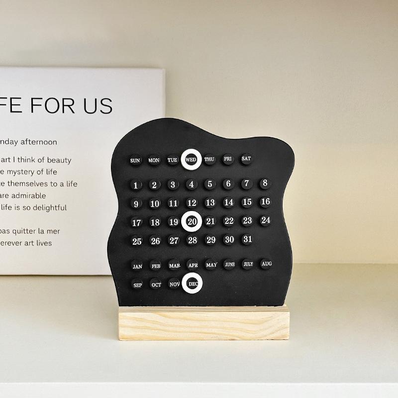 

1pc modern minimalist style plastic creative perpetual calendar, desk calendar, office desktop decoration, new home decoration