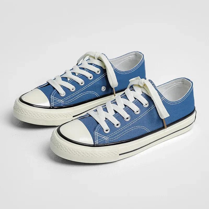 Fashion New Arrival Summer Fashion Women Flats Shoes All Black White Red Casual Shoes Womens Canvas Sneakers Lace-Up Shoes