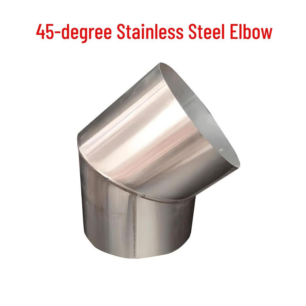 45° Thickened Stainless Steel Chimney Elbow for Firewood Stove Exhaust & Heating Boiler