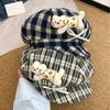 Cute Face Slimming Plaid Beret Hat Sun Protection Thin Design Octagonal Cap Y2K Newsboy Hat Women's Fashion