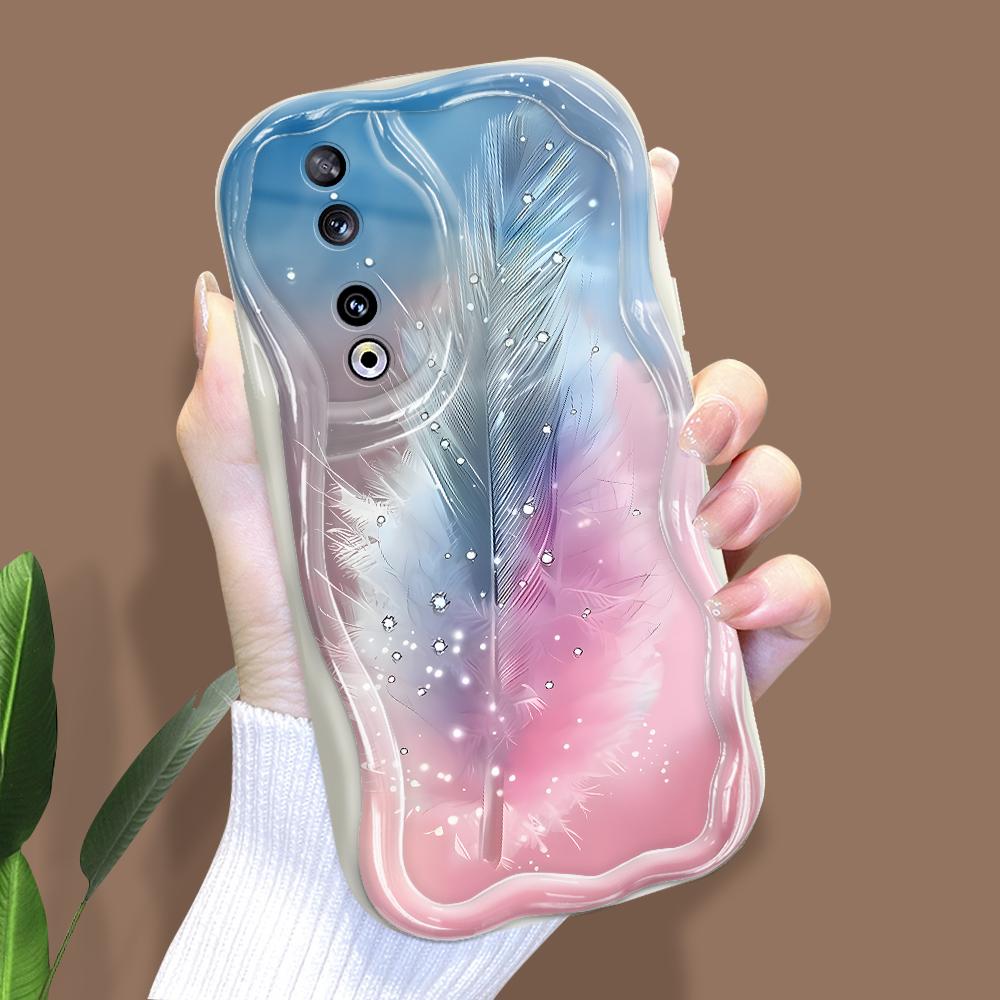 

Милый мультяшный узор, кремовая текстура, мягкий силиконовый чехол с волнистыми краями, чехол для телефона для Huawei Honor Infinix Tecno iPhone Infinix Smart 8 HD белый