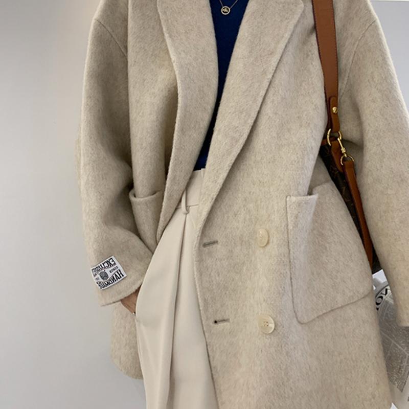 Loose Long Sleeve Turn Down Collar Coats Women Coat Winter Autumn
