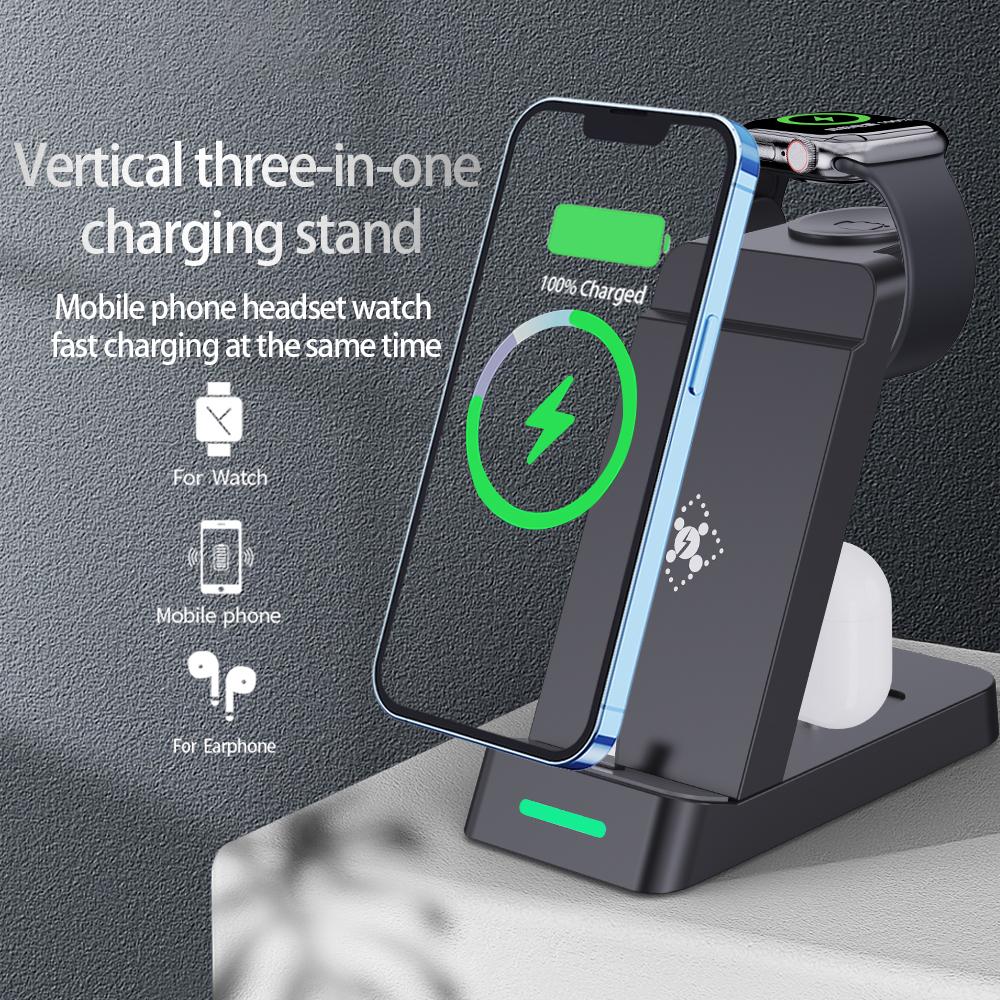 

B20 For Apple Watch Wireless Charger Phone Earphone Desktop Charging Stand White