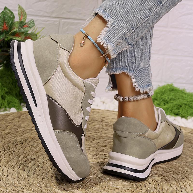Fashion 2025 Women's Sneakers Mix Color Platform Sports Shoes Women Comfortable Lace-Up Causla Shoes Woman Fashion Non Slip Tennis Shoes
