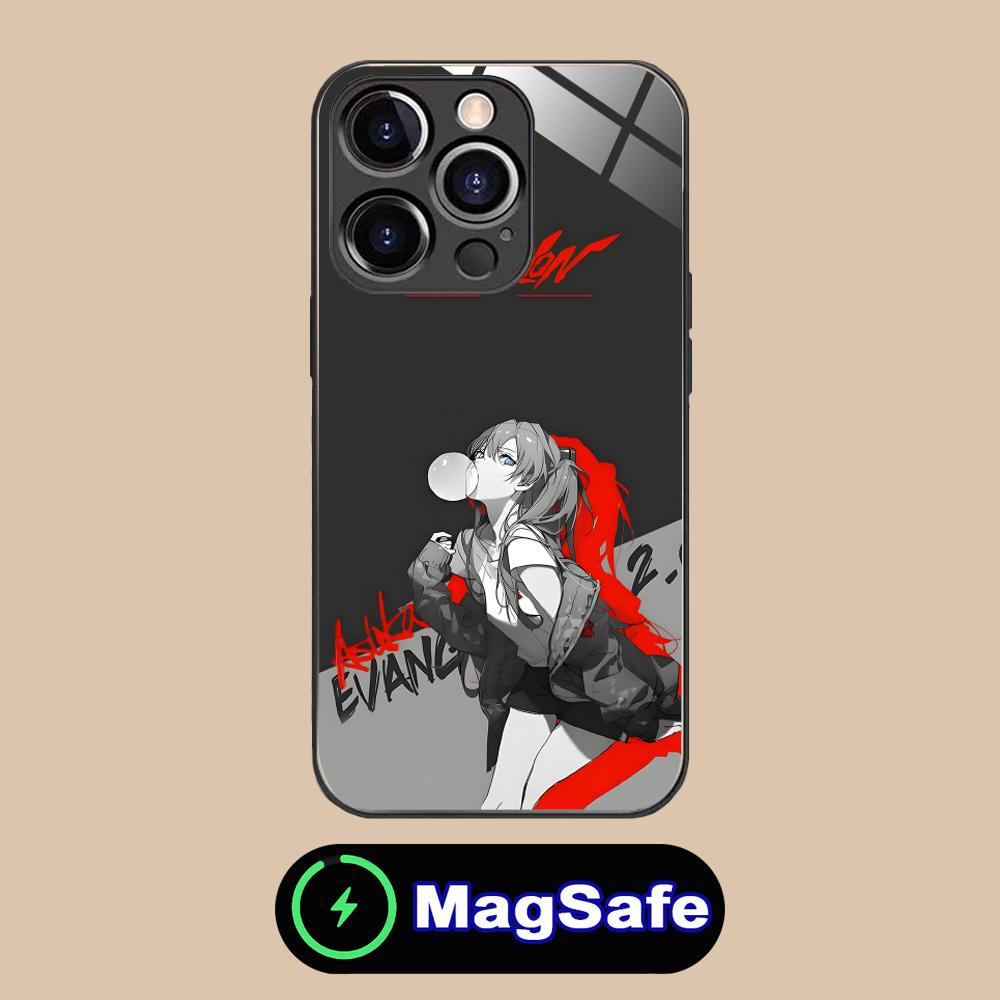 Anime EV Asuka Mobile Phone Case for iPhone 17 16 15 14 13 12 11 Air Pro Max Plus Mini MagSafe Glass Colorful Cover Cover Luxury