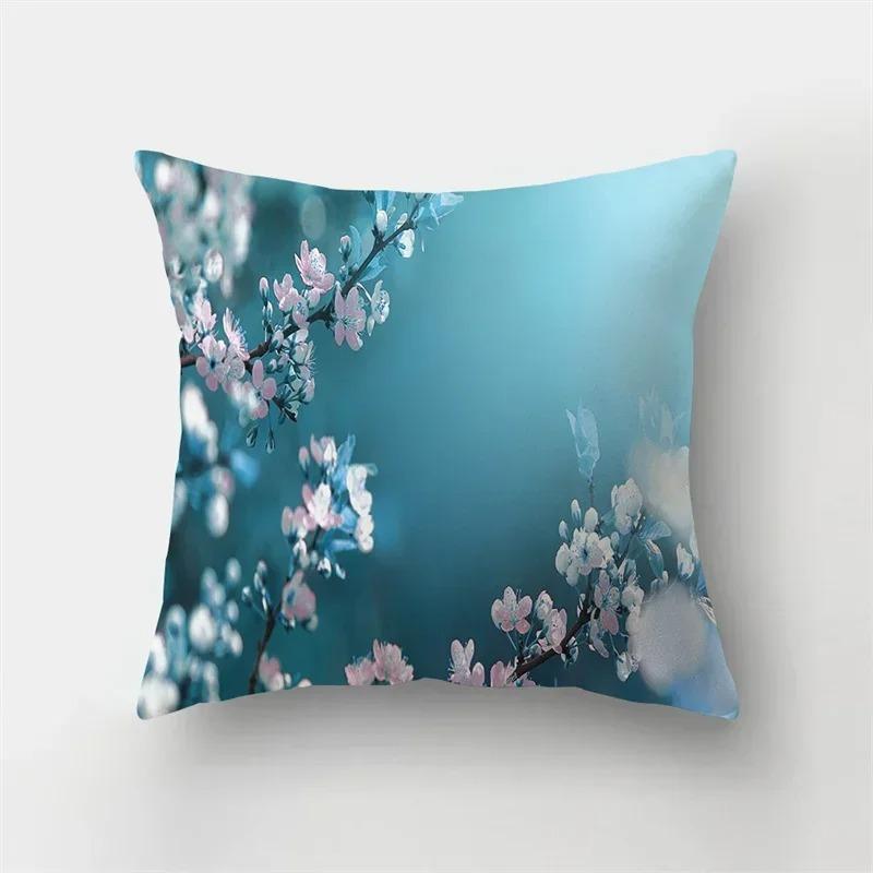 Charm Butterfly Pillowcase Sofa Car Lumbar Pillowcase Home Decoration Flower Landscape Cushion Cover