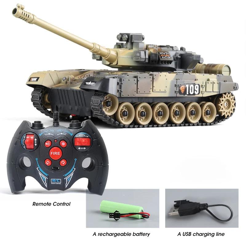 Non-Toxic Rc Military Tank War Battle United States M1 Leopard 2 Remote Control Toy Car Tank Model Electric Toys For Children 2.4G Children