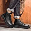 Fashion All-Match Herren Freizeitschuhe 2024 Neue Herren Basic Stiefel Neue Herren Winter Plüsch Schneestiefel Echtes Leder Motocross Stiefel für Herren