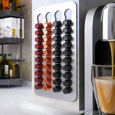 Suporte de Armazenamento para Cápsulas de Café Grande Capacidade Design de Múltiplas Camadas Forte Capacidade de Carga Fácil de Limpar Porta-Cápsulas de Café Organizador de Parede