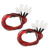2PCS 4 LED RC Car Lights Universal 8mm White and Yellow RC Car Headlights Taillight Kit for Traxxas