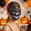 Festival-Kostümzubehör Tag der Toten Totenkopfmaske, Halloween Zucker Vollgesichts-Realistische Maske für Erwachsene Maskenball-Party-Accessoire Cosplay,