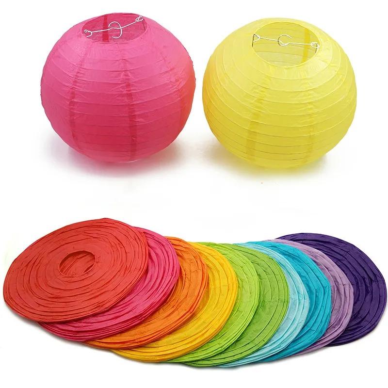 4-6-8-10-12-14-16inch Round Chinese Paper Lanterns Birthday Wedding Decor Gift Craft DIY White Hanging Lantern Ball Supplies