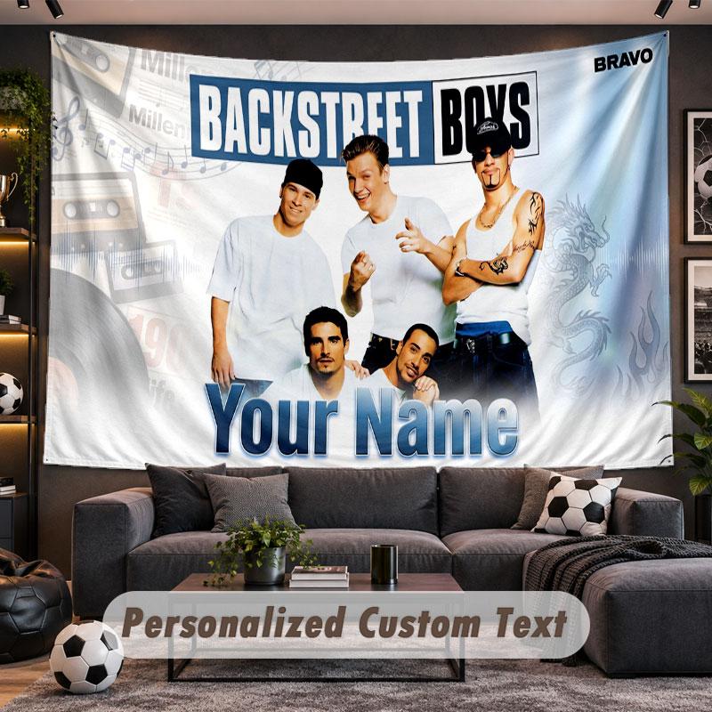 Wall Hanging Tapestry Custom NameBackstreet Boys Pattern Personalized Printed Fabric Wall Decor