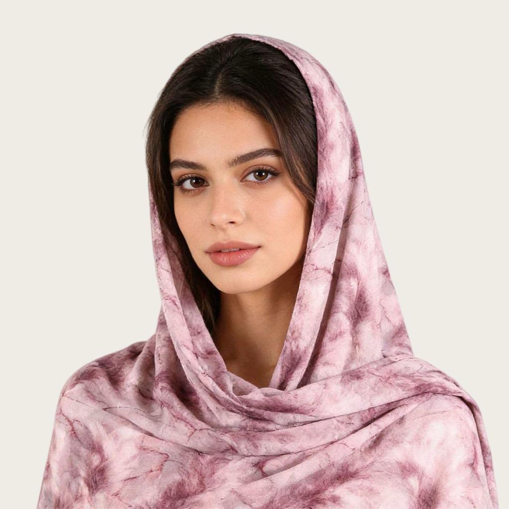 A217 Premium Watercolor Silk-Cotton Long Scarf & Turkish Headscarf