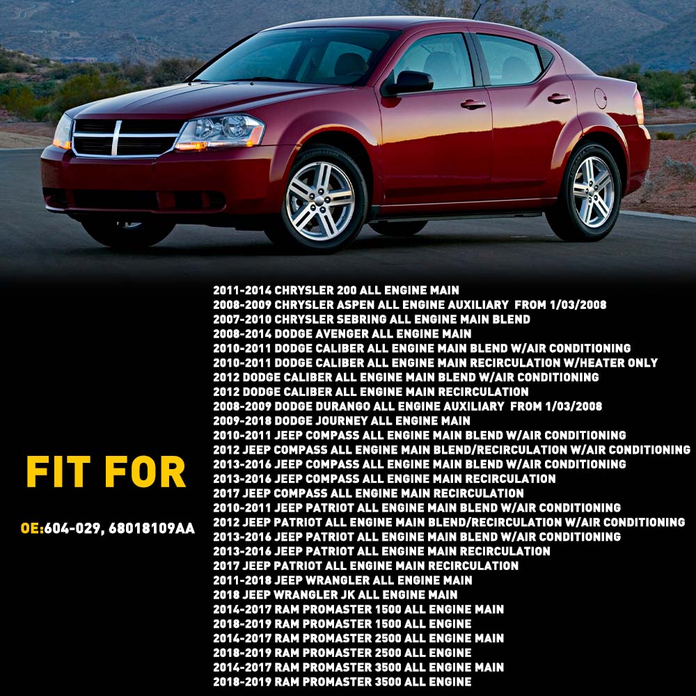 

Heater Blend Door Actuator for Chrysler Aspen Sebring Dodge Avenger Caliber Durango Journey Jeep Compass Patriot RAM ProMaster чёрный