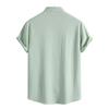 2025 Men's Solid Color Short Sleeve Lapel Shirt - European & American Casual