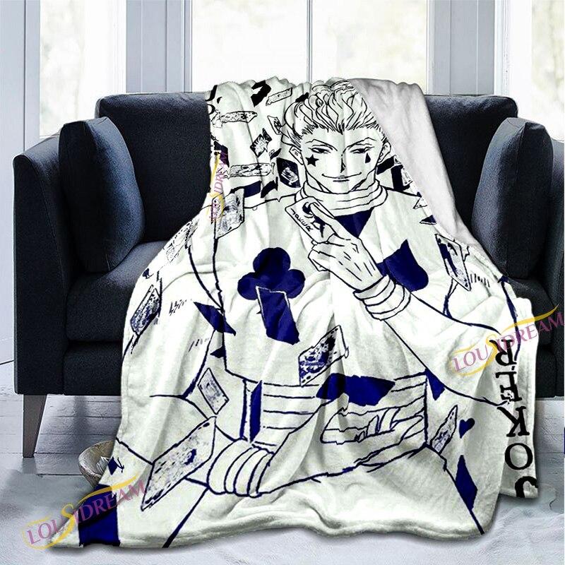 Anime Hunter X Hunter Flanelová deka Kreslený potisk Deky pro teenagery Povlečení Potah na pohovku Přehoz na postel Cestování Turistika Piknikové deky