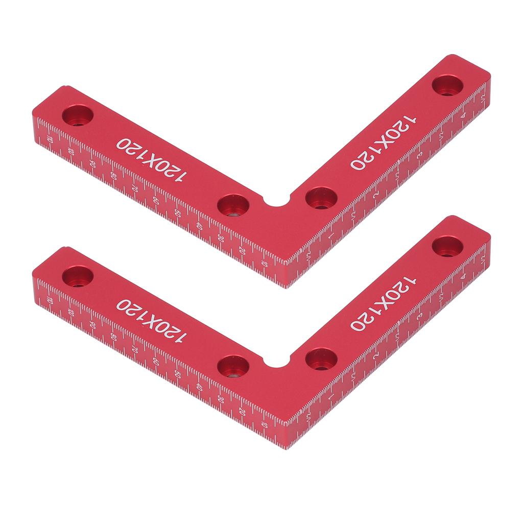 2pcs Right Angle Clamps Aluminum Alloy Material Anodized Clear Scale Red 90 Degree Positioning Tool