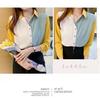 Women's Color Block Long Sleeve Shirt - Casual Loose Fit for Autumn and Spring