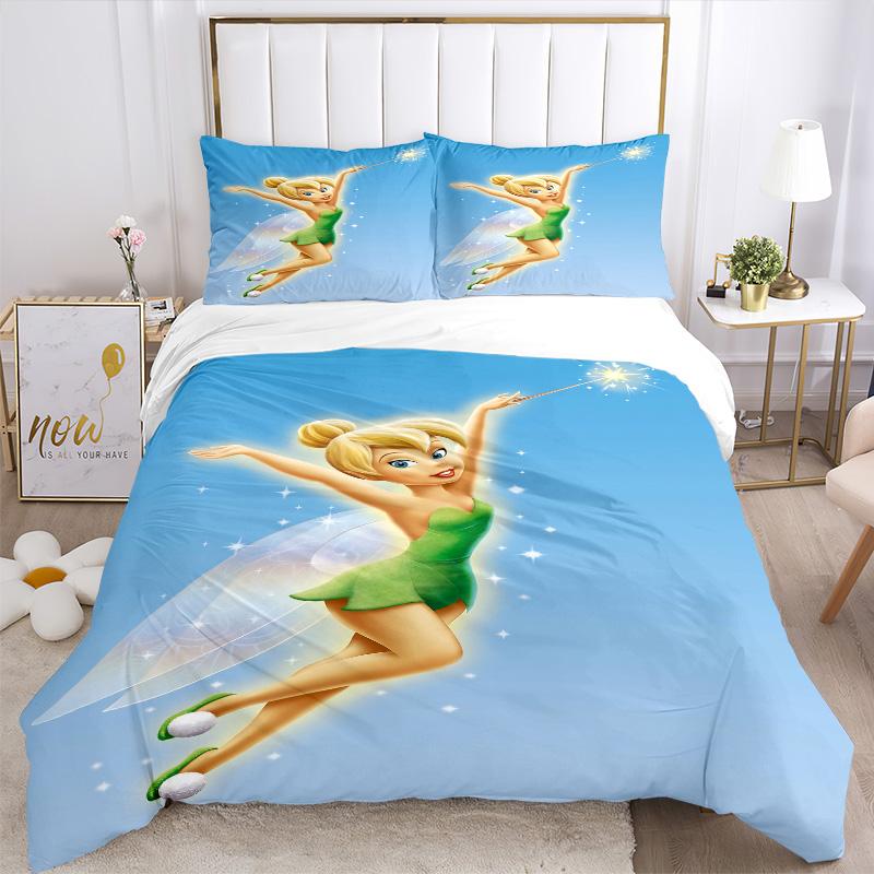 Tinkerbell'S Flight Print 3Pcs Bedding Setduvet Cover With 2 Bedropillowcase Home Birthday Gift