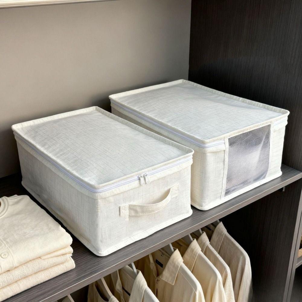 Large Capacity Visible Clothes Storage Box Folding Clothes Moving Box Daily Sundries