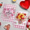 Mother's Day Pink Plaid Floral Kitchen Dishcloth Gift