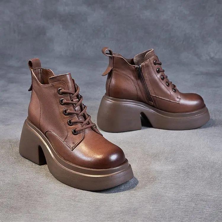 Fashion New Chelsea Boots for Women Patent Leather Wild Thick-heeled Boots Women's Short Boot Thick-soled High-heeled Women Boots 2025