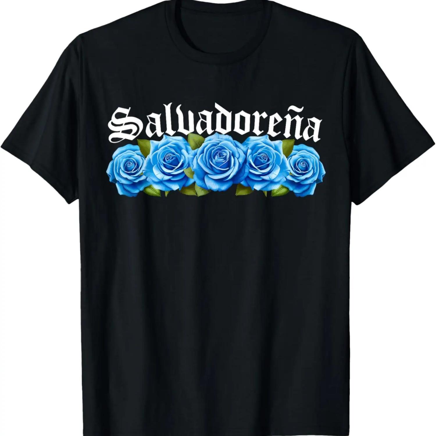 

Salvadoreña with Blue Roses, Womens El Salvador T-Shirt S чёрный
